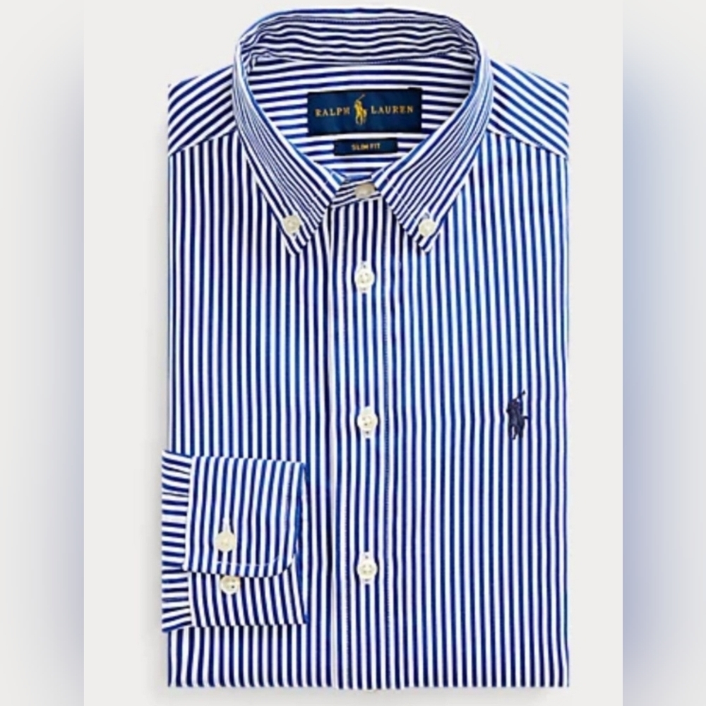 Boy Polo Blue & White Button Down
